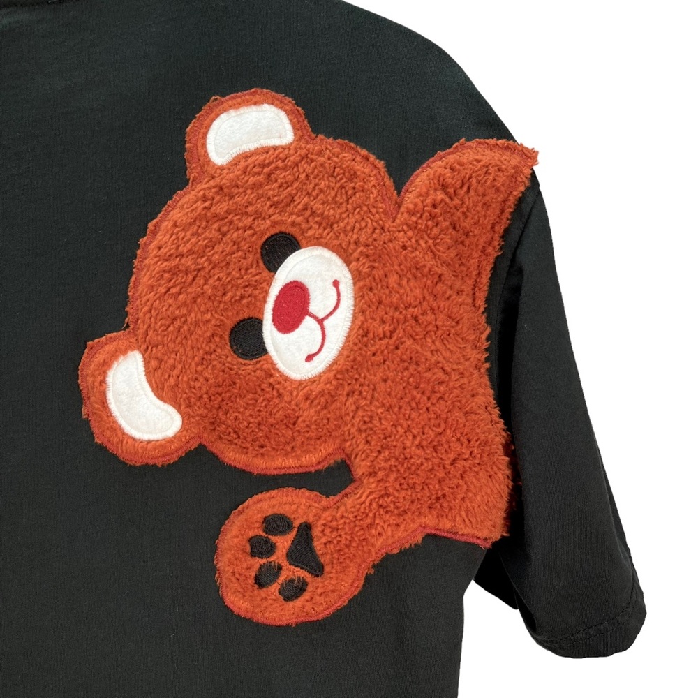 Blow Up Fashion Teddy Bear Patch Tee Men’s Large Black Crewneck 100% Cotton - Picture 6 of 8